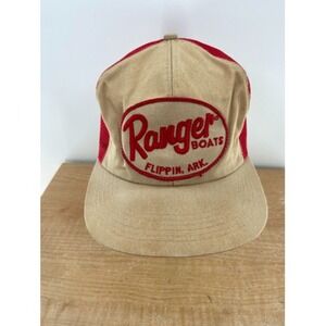 Ranger Boats Hat Men's Adjustable Red Tan Vintage Mesh Trucker Cap